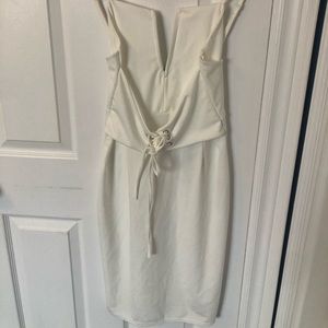 White front tie dress